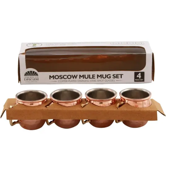 2 oz. Handcrafted Copper Mule Mug (Set of 4) {5}