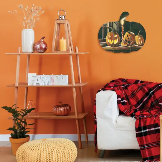 The Carving Table - Printed on Wooden Pumpkin Wall Art {3}