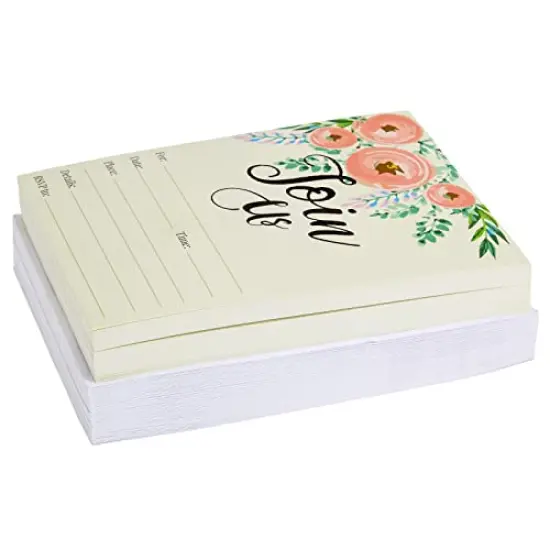 Invitation Cards - 50 Fill-In Floral Classy Cards with Envelopes. Great for Birthday Invitations, Bridal Shower Invitations, Baby Shower Invitations, and Wedding Invitations, 5 x 7 In, Postcard Style {2}