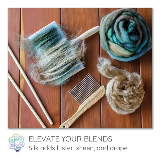 2oz Tussah Silk Fiber: Premium Grade Glossy Combed Top Roving. Hand Spinning, Blending, Felting, Dyeing, Paper & Soap Making. Natural White {6}