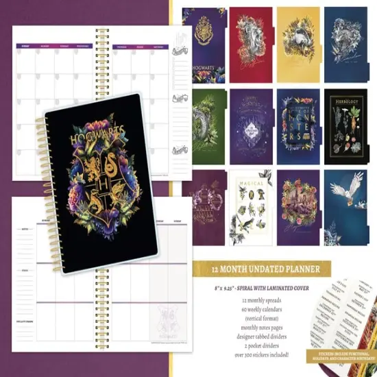Harry Potter Floral Hogwarts Undated Planner Bundle {2}