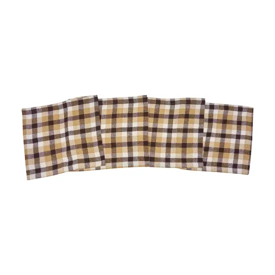 Dunmore Plaid Cocoa Thanksgiving 100% Cotton Table Runner 13" x 72" {1}