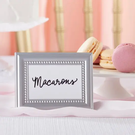 Beaded Silver Wall & Tabletop Picture Frames/Place Card Holder (Set of 6) {5}