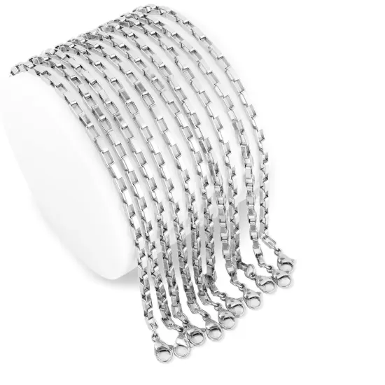 10 Pack - 10" Stainless Steel Marine Chain Necklace {1}