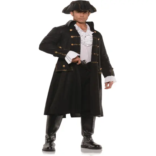 Men's Captain Darkwater Black Pirate Costume {1}