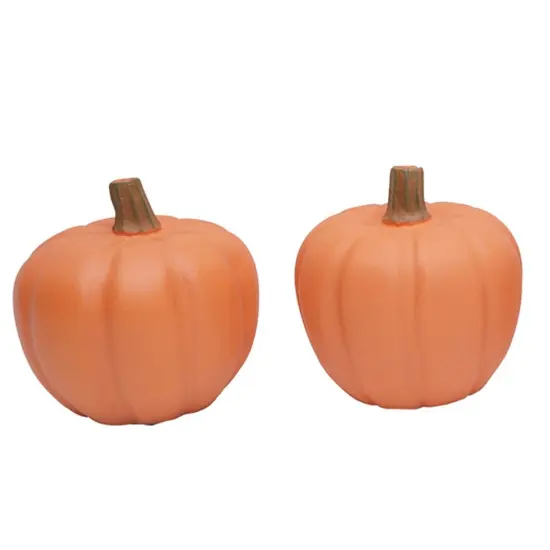Small Single Decorative Orange Matte Pumpkin Figurine 6" {3}