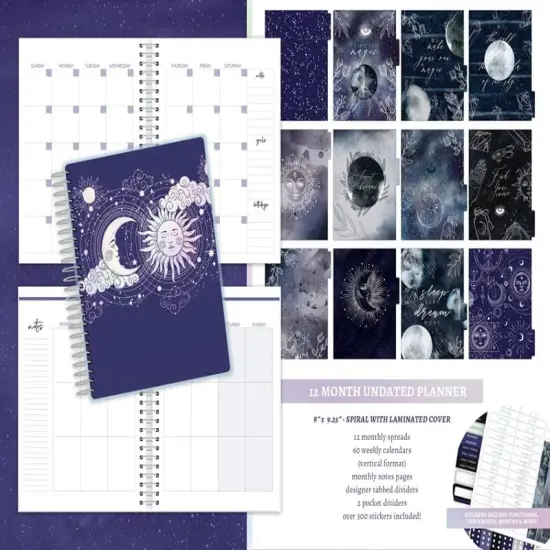 Sun & Moon Celestial Undated Planner Bundle {2}