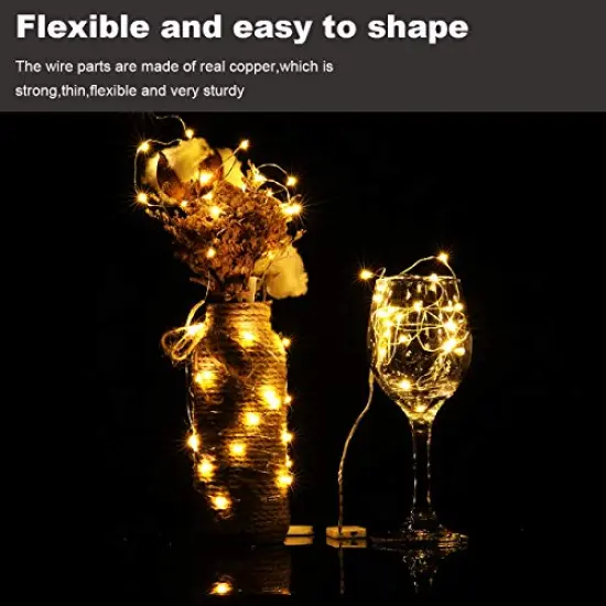 20 Pack Fairy Lights Battery Operated,3.3ft 20 LED Silver Wire Warm White Firefly Waterproof Mini Led String Lights for Party Crafts Wedding Decor {4}