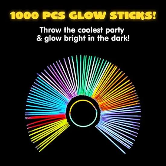 JOYIN 200 Pcs Glow Sticks Bulk 8" Glowsticks, Glow Stick Bracelets Necklaces, Glow in the Dark Neon Party Supplies, Easter, Christmas, Halloween Party Supplies Pack, Football Party Supplies {5}