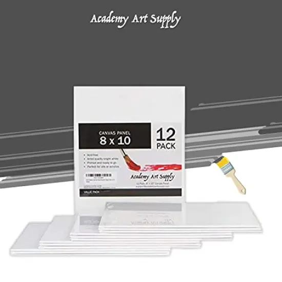 12 Pack Canvas Panels 8 x 10 inch - 100% Cotton Artist Blank Canvas Board for Painting, Pre-gessoed, Primed, Acid-Free Blank Canvas, Perfect for Acrylic and Oil Painting {6}