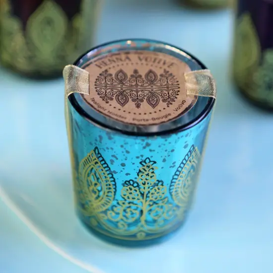 Indian Jewel Henna Votives - Assorted (Set of 6) {3}