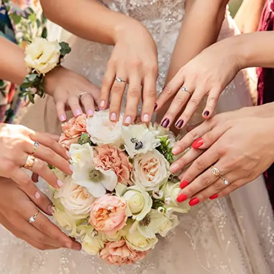 36 Packs Gold Diamond Engagement Rings Bridal Shower Rings for Wedding Table Decorations, Party Supply, Favor Accents, Cupcake Toppers {6}