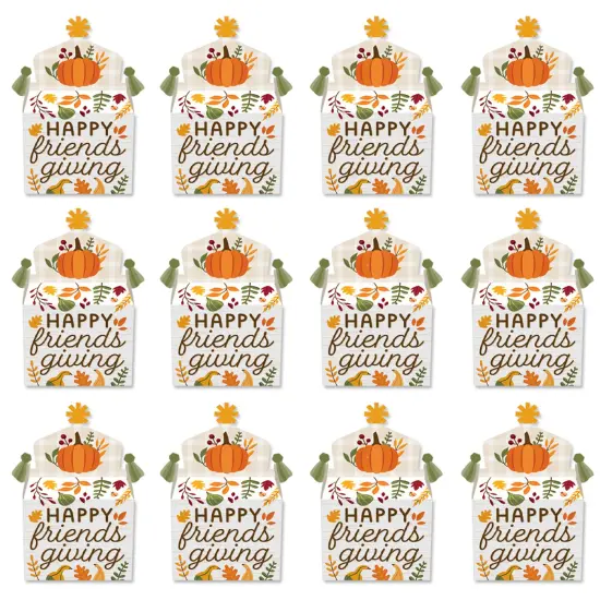 Big Dot of Happiness Fall Friends Thanksgiving - Treat Box Party Favors - Friendsgiving Party Goodie Gable Boxes - Set of 12 {6}
