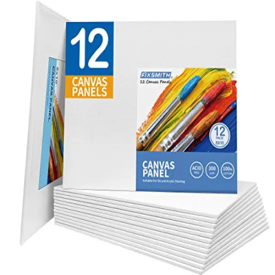 12 Pack Painting-Canvas-Panels,8x10 Inch Canvas Board Super Value Canvases,100% Cotton,Primed Canvas Panel,Acid Free,Artist Canvas Boards for Professionals,Hobby Painters,Students & Kids. {2}