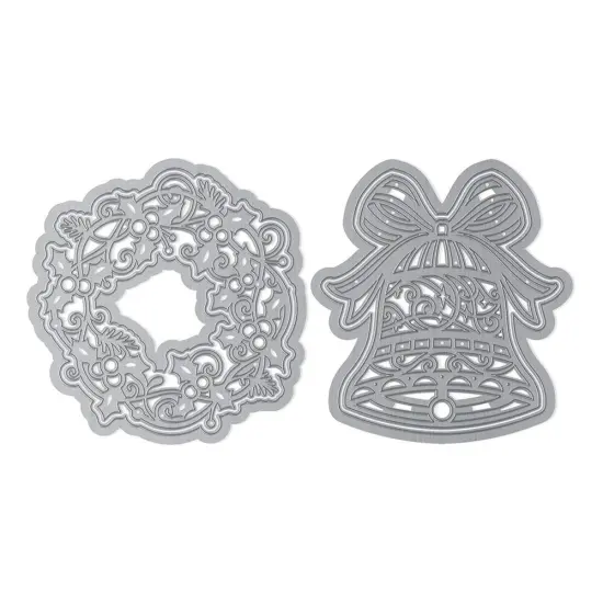 Tonic Studios Die Set-SEASON'S GREETINGS FESTIVE BELL & WREATH {4}