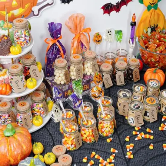 40 Pack Glass Favor Jars with Cork Lid, 3.4 oz Small Glass Bottles for Wedding Favor, Baby Shower, Party Favor, Gift Jars for Candy, Bonus Twine and Labels {4}