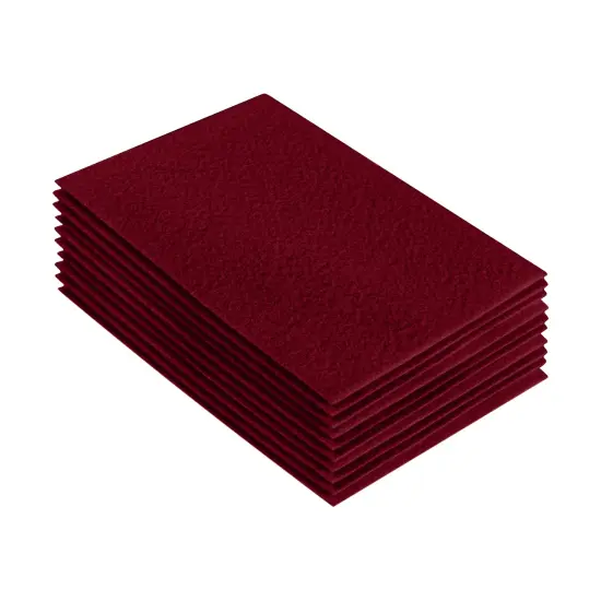 FabricLA Acrylic Felt Sheets for Crafts - Precut 9" X 12" Inches (20 cm X 30 cm) Felt Squares - Use Felt Fabric Craft Sheets for DIY, Hobby, Costume, and Decoration | Dark Red - 10 Pieces {1}