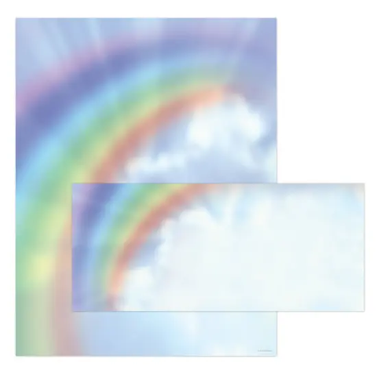 Great Papers! Rainbow Bright 2-Sided 8.5" x 11" Letterhead and #10 Envelope Scenic Stationery Set, 50 Stationery Sheets with 2-sided printing, and 25 Matching #10 Envelopes, Printer compatible {1}