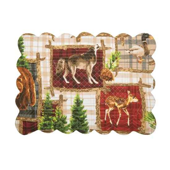 Bryson Retreat Woven Reversible Rustic Lodge Placemats Set of 6, 13" x 19" {3}