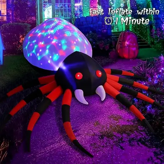 8.5 FT Width Halloween Inflatable Spider Outdoor Decoration with Magic Light, Blow Up Yard Inflatables Holiday Inflatables for Outdoor Yard Garden Lawn Decor {4}