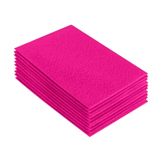 FabricLA Acrylic Felt Sheets for Crafts - Precut 9" X 12" Inches (20 cm X 30 cm) Felt Squares - Use Felt Fabric Craft Sheets for DIY, Costume, and Decoration | Neon Pink - 10 Pieces {1}