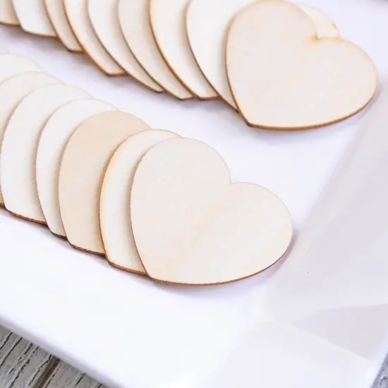 Wooden Hearts for Guest Book Alternative (Set of 75) {2}