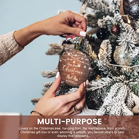 Our First Christmas as Mr. and Mrs Ornament 2023, 1st Christmas Married Ornaments, Wedding Gifts for Couple Bride and Groom, Christmas Tree Decoration, Bridal Shower Gift, Newlywed Gift {6}