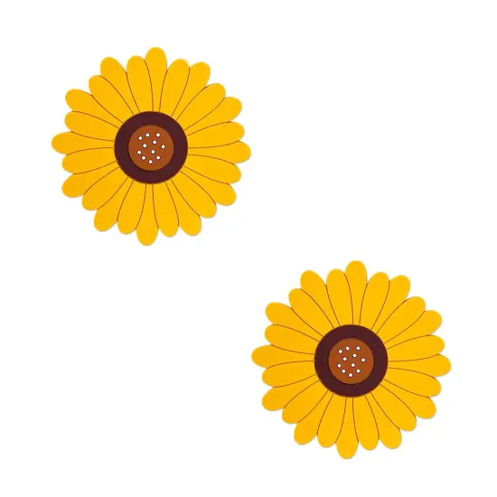 Wrapables Sunflower Coasters, Trivet Mats, Pot Holders for Cups, Drinks, Pots and Pans (Set of 2) Large {7}