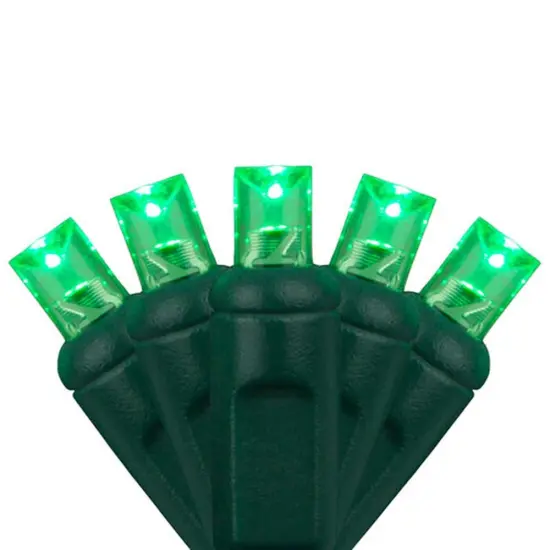 70 Green 5mm LED Christmas Lights, Green Wire, 4" Spacing {1}