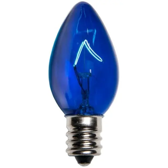 25 Bulbs - C7 Triple Dipped Transparent Blue, 5 Watt lamp {1}