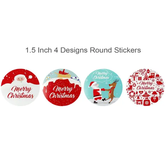 Wrapables Christmas Stickers Label Roll, Holiday Stickers for Sealing Cards, Envelopes, Gift Boxes, Festive Party Favors (500 pcs) Red & White {2}