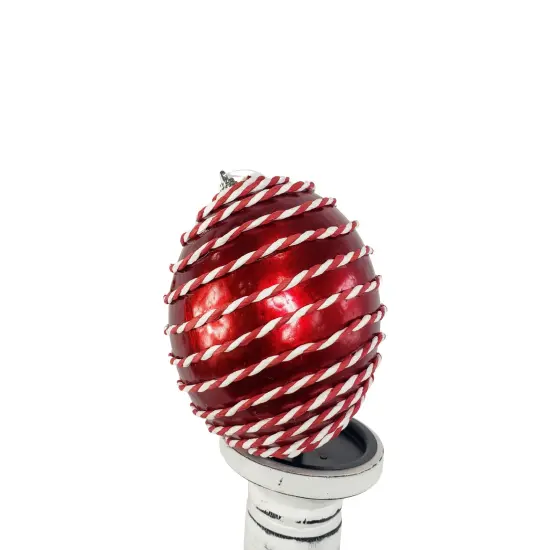 Sparkling Twisted Paper Wrapped Ball Ornament - 5"-XY9218 {1}