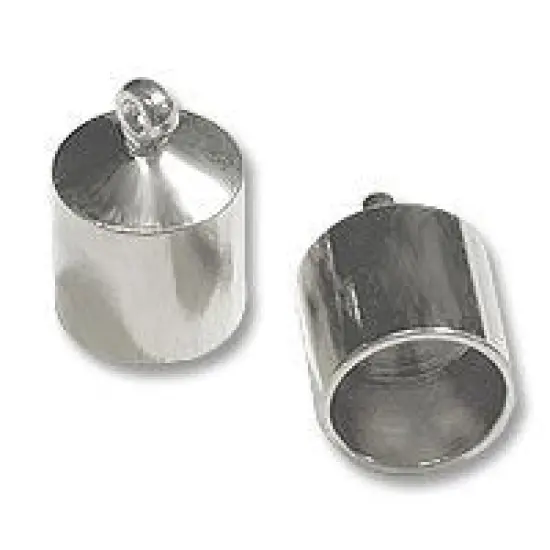 End Cap with Loop 6mm Silver Color (Package of 2) {3}