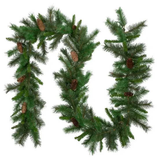 Northlight Pine and Pine Cones Artificial Christmas Garland - 9' x 12" - Unlit Green {1}