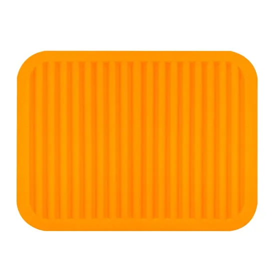 Wrapables, Multi-use Durable Flexible Non-Slip Insulated Mats Silicone Trivets, Set of 2 Orange {2}