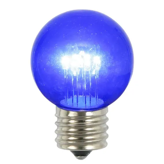 5PK -Vickerman Blue Glass G50 Transparent LED Replacement Bulb Warm White {1}