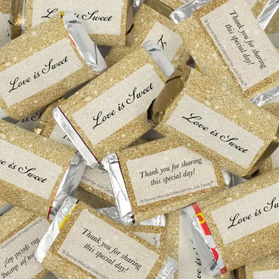 Gold Wedding Candy Party Favors Hershey's Miniatures Chocolate {1}