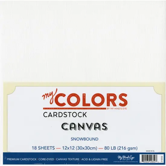 My Colors Canvas Cardstock Bundle 12"X12" 18/Pkg-Snowbound {1}
