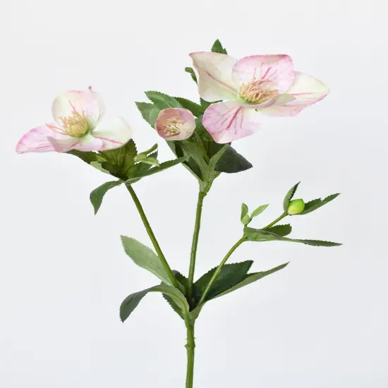 25" Faux Helleborus Stem Pink / Green {4}