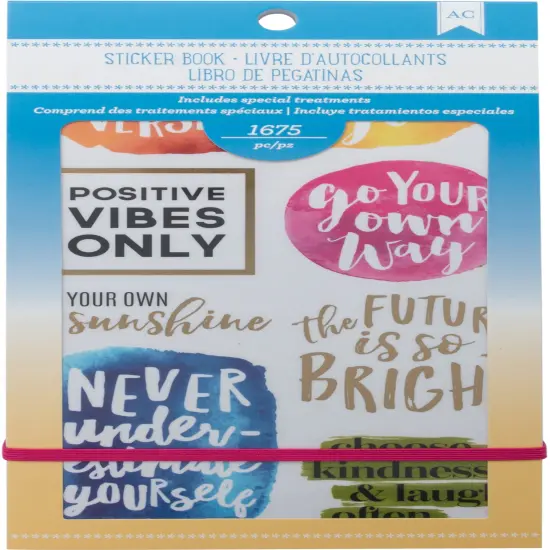 American Crafts Planner Stickers 12-Page Book 4.75"X9"-Inspirational Life {1}