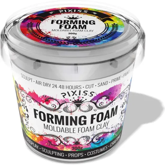 Pixiss Foam Clay Air Dry Modeling Clay 300 Gram White - Moldable Cosplay Soft Clay {6}