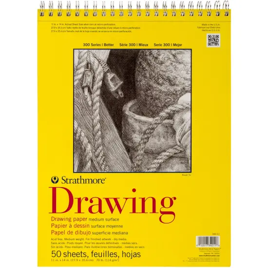 Strathmore Medium Drawing Spiral Paper Pad 11"X14"-50 Sheets {1}