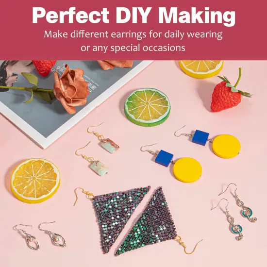 600 Pieces Hypoallergenic Earring Hooks, Earring Making Supplies Kit with Earring Hooks, Jump Rings and Earring Backs for Jewelry Making (Silver and Gold) {3}