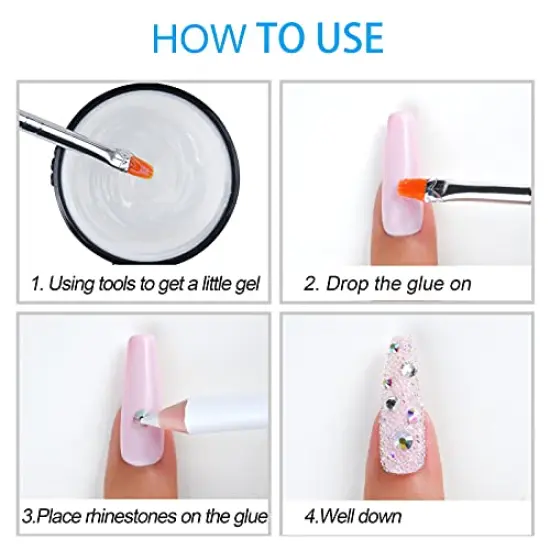 2400 Pieces Nail Art Rhinestones Kit Nail Gems Ab Flatback Rhinestones Gems Stones, with Storage Organizer Box/Wax Pencil/Tweezers 6 Sizes (1.5-4.5 mm) for Nail Art Craft (2400pcs) {4}