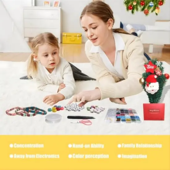 4300+ Pieces Clay Beads Bracelet Making Kit,24 Colors Flat Preppy Beads for Friendship Bracelets,Polymer heishi Beads with Charms,Gifts Crafts Set for Girls 6-12 {4}