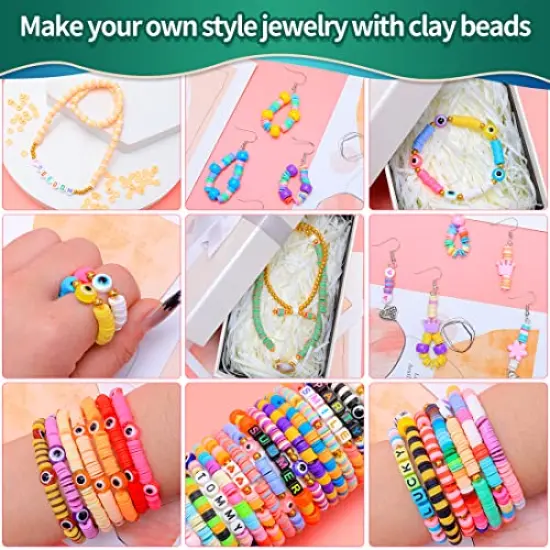 6000+ Multi-Colored Clay Beads Kit, Clay Beads for Bracelet Making, Clay Beads for Jewelry Making. {4}