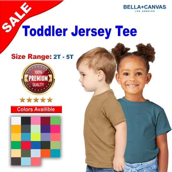 BELLA + CANVAS&reg; Toddler Jersey Crew Neck Shot Sleeve T-Shirt Heather Dust {2}