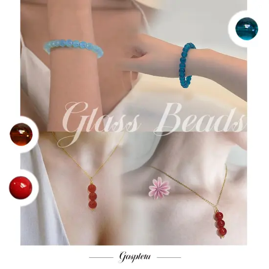 Gaspletu 1400PCS Glass Beads for Jewelry Making, 28 Colors 8mm Crystal Beads Bracelets Making Kit, 2 Box Round Beads Suitable for Beginners {4}