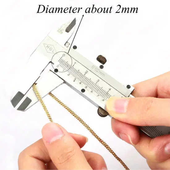 2mm 50 Yards Braided Lift Shade Cord for Necklace Bracelet String Cord, Blind Shade, Trim and Shoelaces (Gold) {5}