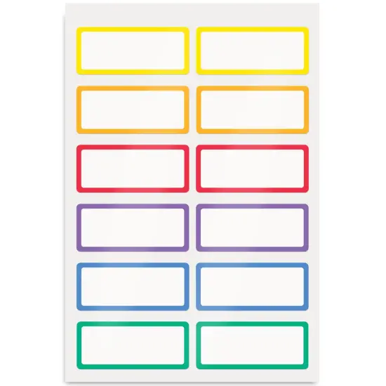 Avery No-Iron Fabric Name Labels, Rainbow Borders Preprinted Designs, Handwrite-Only, 2-Pack, 48 Preprinted Labels (22281) {2}